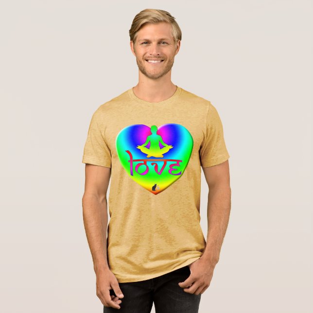 Camiseta de Coração de Intencões Arco-Íris de Amor (Frente Completa)