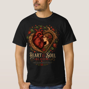 Camiseta de Coração e Alma em Flor - Amor Floral R