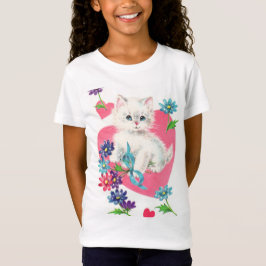 Camiseta de coração e de gato
