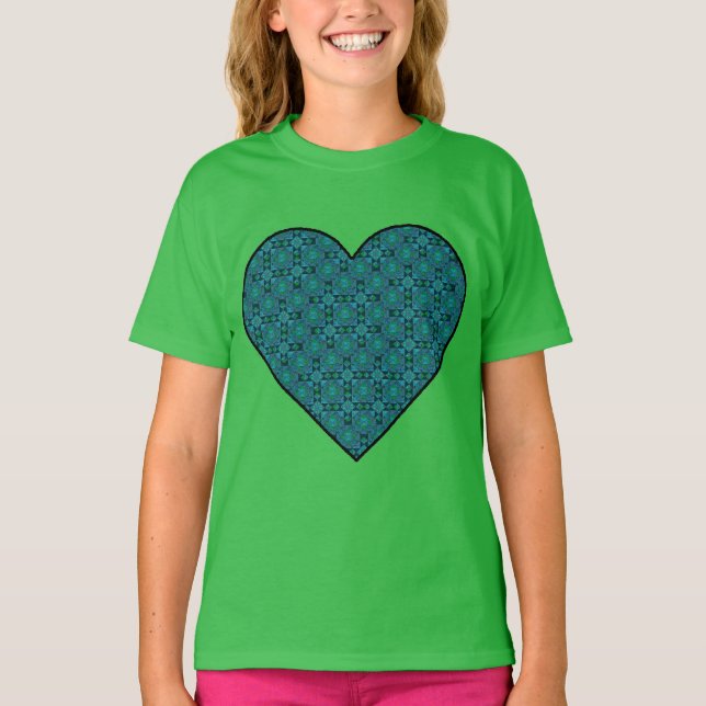 Camiseta de Coração Pastel Azul (Frente)