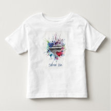 Camiseta de Corações Fofos e Lavagens em Aquarela