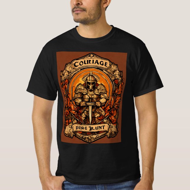 Camiseta de coragem e de combate à bebida espiritu (Frente)
