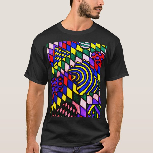 Camiseta de cores vivas (Frente)