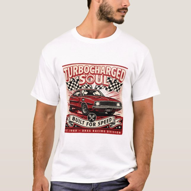 Camiseta de Corrida de Arrancada V8 Turbo Retro So (Frente)
