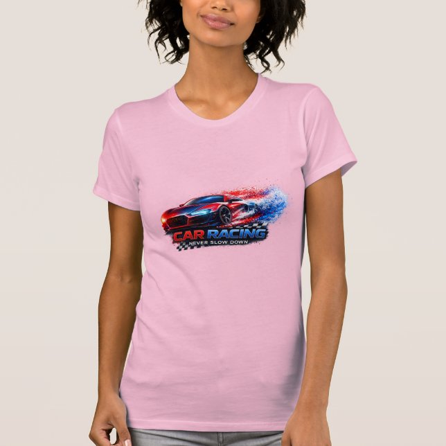 Camiseta de corrida de carro Slim Fit para mulhere (Frente)