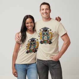 Camiseta de Coruja de 100 Dias de Escola
