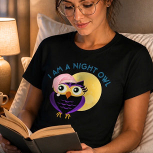 Camiseta de Coruja Noturna Fofa