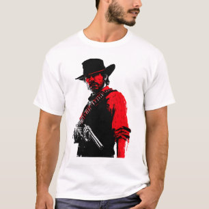 camiseta de cowboy delineado em vermelho