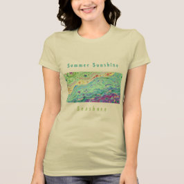 Camiseta de creme suave feminina: Arte em terra/Te