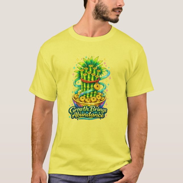 Camiseta de Crescimento de Bambu Sortudo Presente  (Frente)