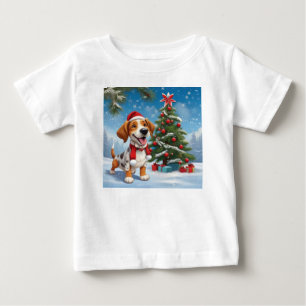 Camiseta de criança Cachorro Papai Noel