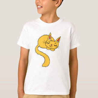 Camiseta de Criança com Gato Laranja Dormindo