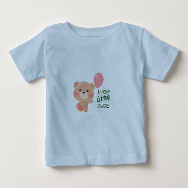 Camiseta de criança com o texto "Cara Sortudo" (Frente)