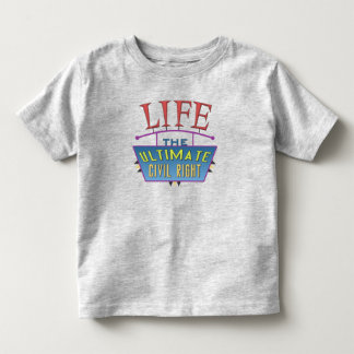 Camiseta de criança com uma mensagem pró-vida.