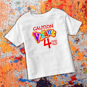 Camiseta de criança de 4 anos vibrante