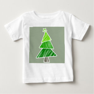 Camiseta de Criança de Árvore de Natal Verde