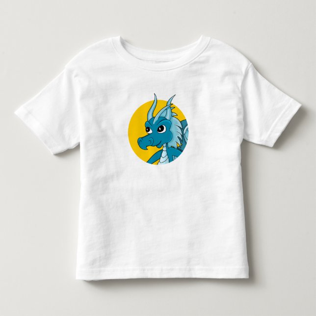 Camiseta de criança de dragão azul (Frente)