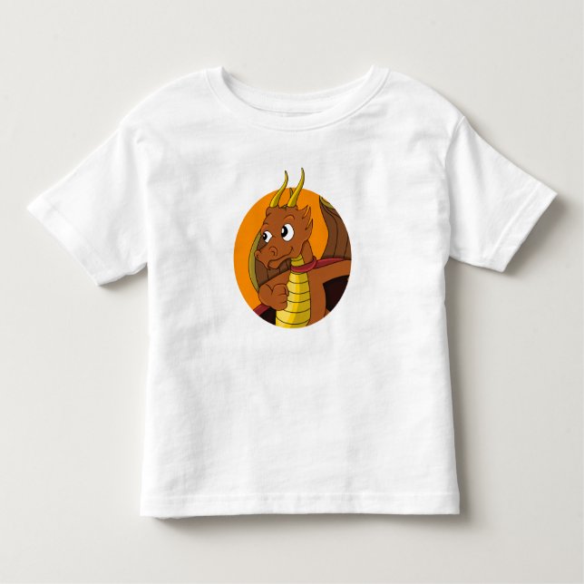 Camiseta de criança de dragão laranja (Frente)