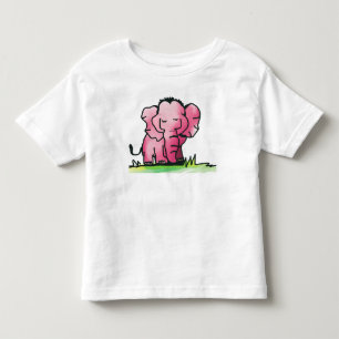 Camiseta de criança de elefante em aquarela rosa f