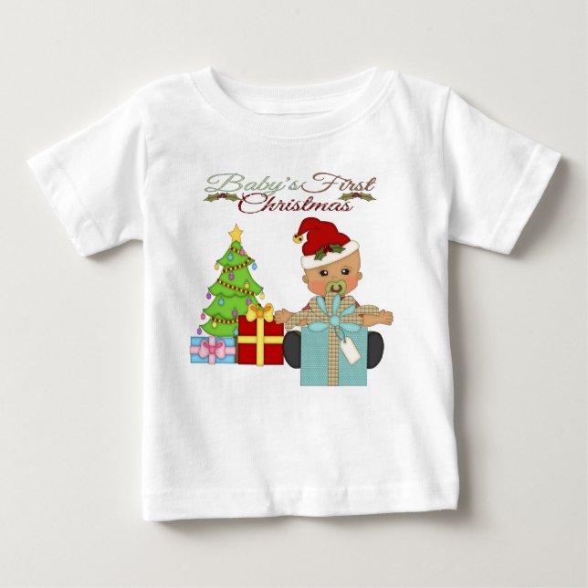 Camiseta de Criança de Natal de 1 rua de Baby Boy (Frente)