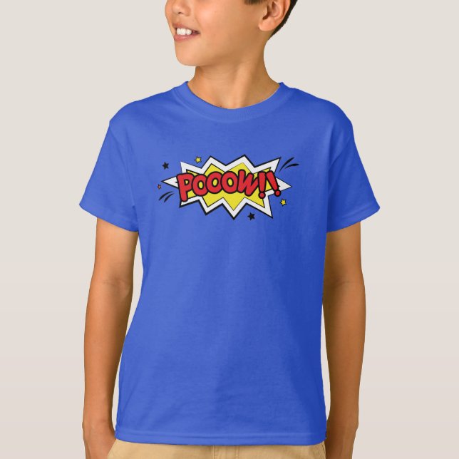Camiseta de Criança de Quadrinhos Pooow! (Frente)