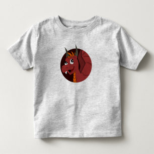 Camiseta de criança de um dragão vermelho