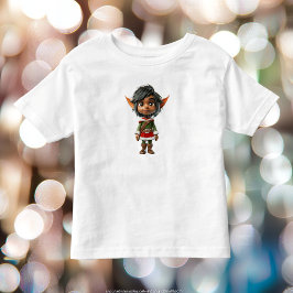 Camiseta de criança do Elfo de Natal da Menina Sil