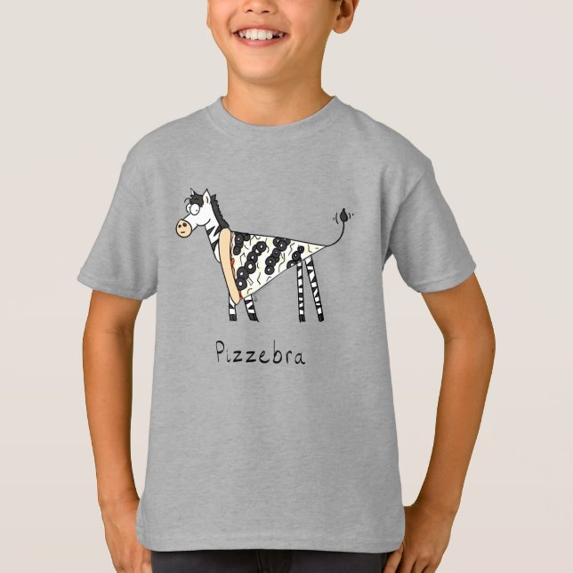 Camiseta de criança do Pizzebra Pizza Zebra (Frente)