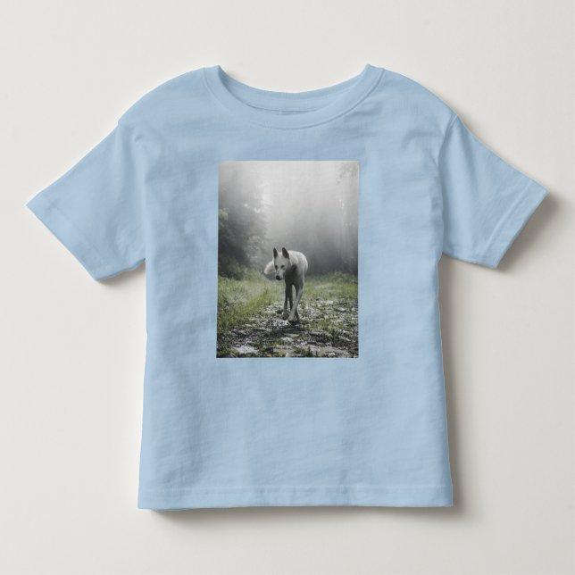 Camiseta de criança Husky Siberiano Branco (Frente)