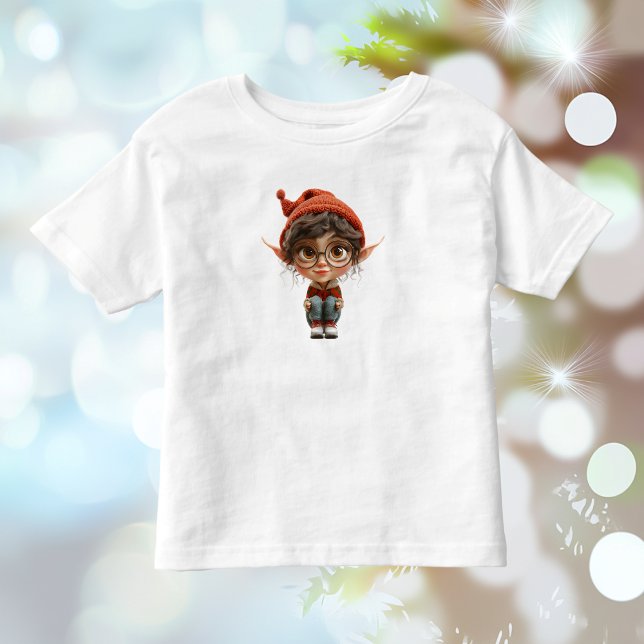 Camiseta de criança pequena do elfo de Natal da me (Criador carregado)