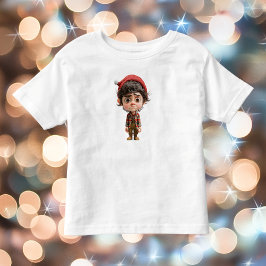 Camiseta de criança pequena do elfo de Natal de di