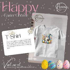 Camiseta de criança pequena Gnome da Páscoa Feliz