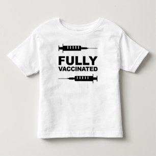 Camiseta de criança pequena totalmente vacinada