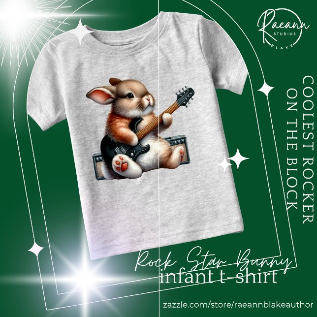 Camiseta de Criança Rockstar Bunny (Criador carregado)