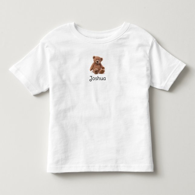 Camiseta de criança-urso-peluda personalizada (Frente)