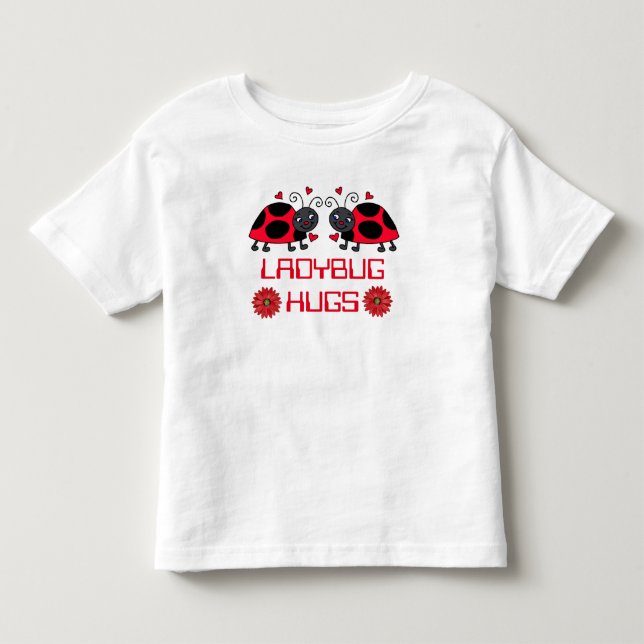 Camiseta de Crianças com Joaninha Abraçando Bebê (Frente)