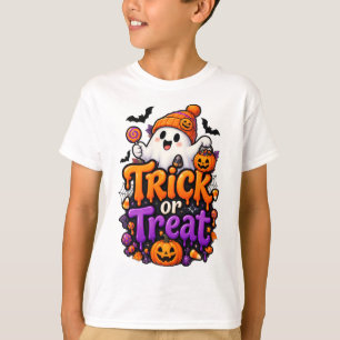 Camiseta de Crianças Fantasmas Cute Trick or Treat