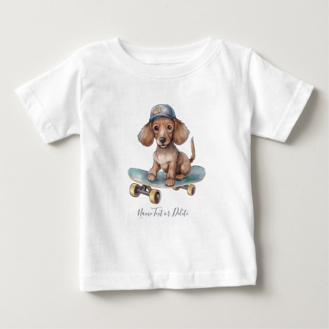 Camiseta de Dachshund em Aquarela (Frente)