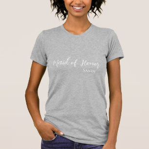Camiseta de Dama de Honra com Nome Personalizado