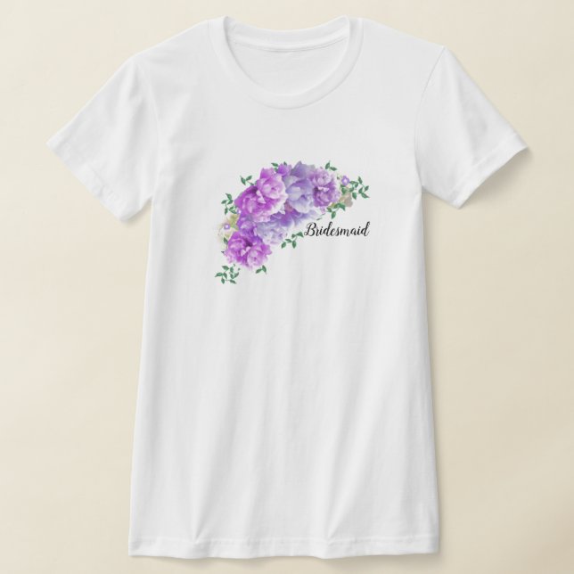 Camiseta de Dama de Honra Peônias Roxas (Postura )