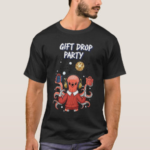 Camiseta de Dança de Natal DJ Polvo Presente Surpr
