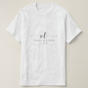 Camiseta de data de casamento personalizada Elegan