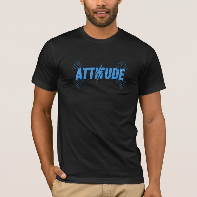 Camiseta de declaração com raio de atitude ousada  (Frente)