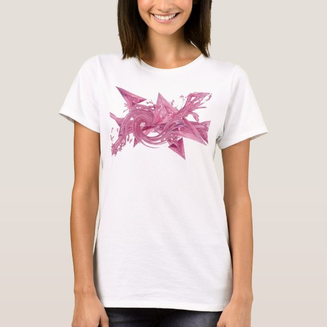 Camiseta de declaração de ARTE ABSTRATA Rosa Estil (Frente)
