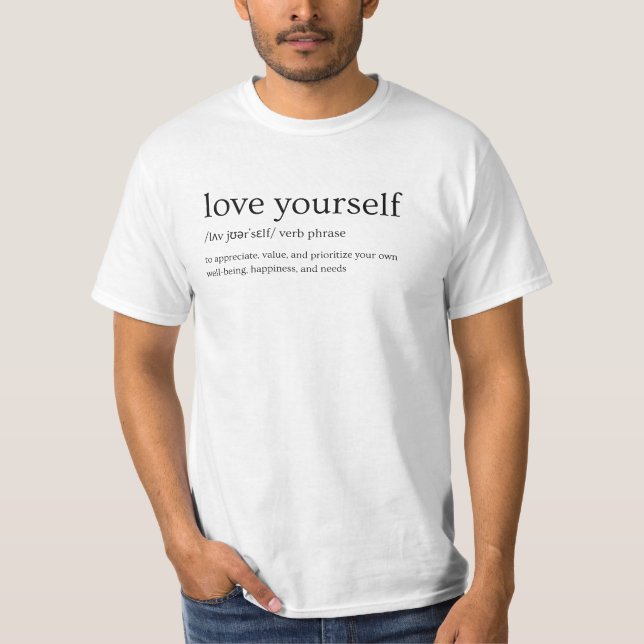 Camiseta de Definição 'Ame a Si Mesmo' – Design Ed (Frente)