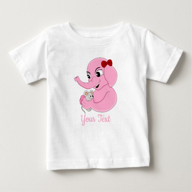 Camiseta de desenho animada de elefante (Frente)
