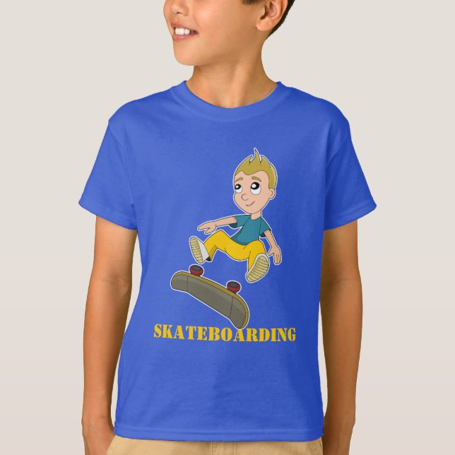 Camiseta de desenho animada do Skateboard (Frente)