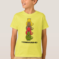 Camiseta de desenho animado colorido de Tyrannosau
