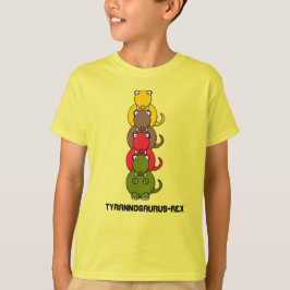 Camiseta de desenho animado colorido de Tyrannosau