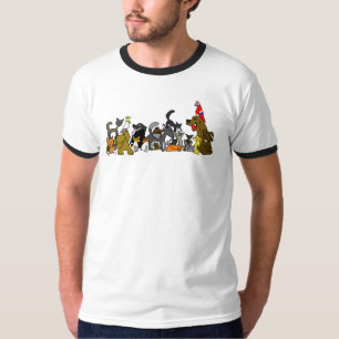 Camiseta de desenho animado de animais engraçados